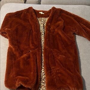 Mystree Warm Brown Faux Fur Jacket